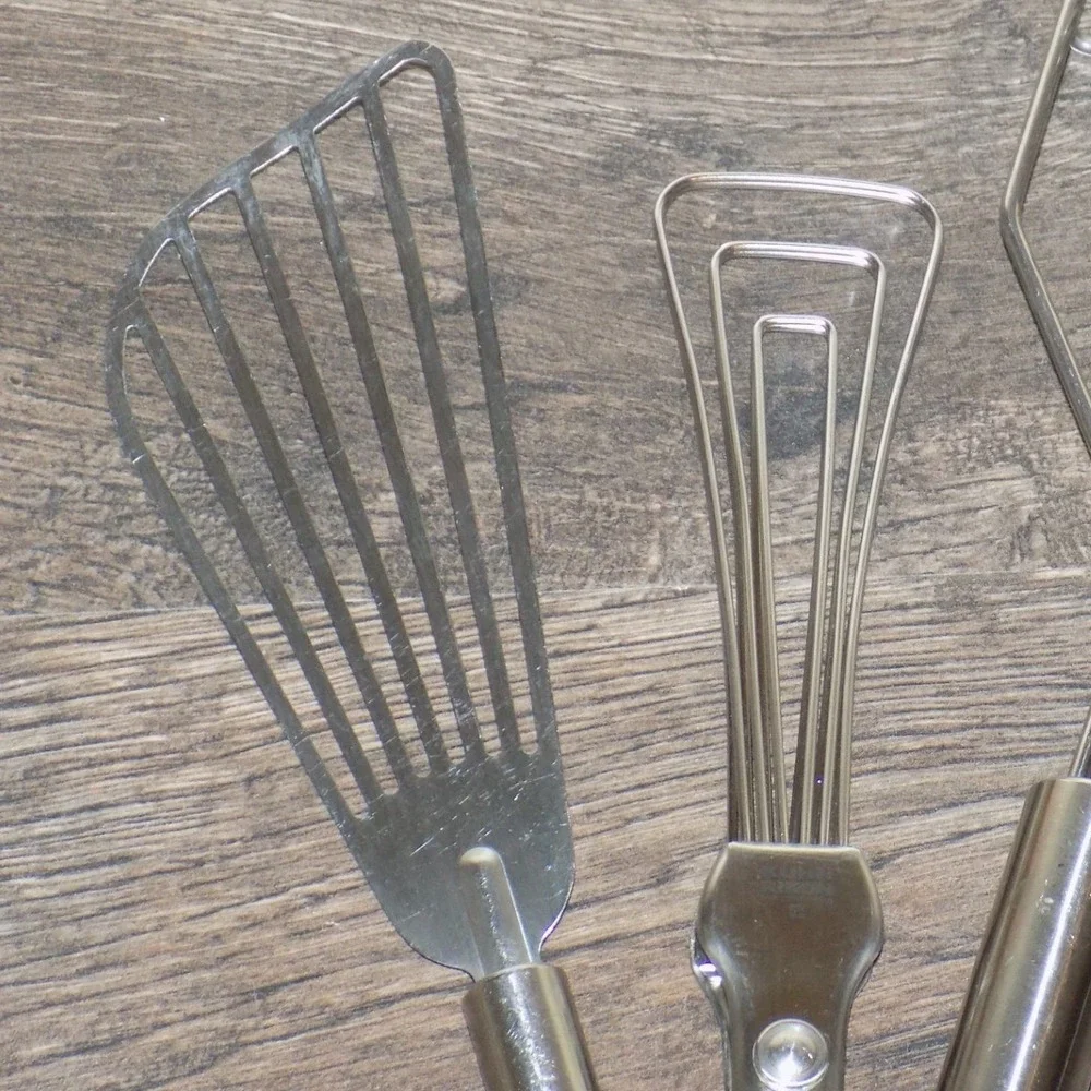 Kuhn Rikon Kitchen Tool Set Stainless Spatula Masher Tongs
